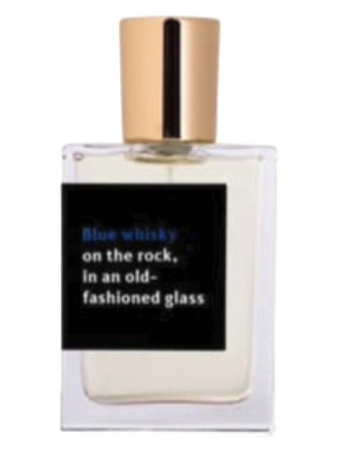 Blue Whisky on the rock, in an old-fashioned glass